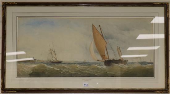 Charles Taylor Junior (fl. 1841-1883), Shipping off Yarmouth, 35.5cm x 81.5cm